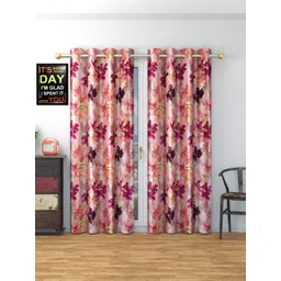 Galaxy Home Decor Purple Set of 2 Floral Window Curtain-picture-36