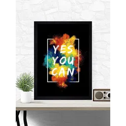 Gallery99 Black & Multicoloured Yes You Can Framed Paper Wall Art-picture-29