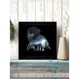 Gallery99 Black & White Abstract Wall Painting With Frame-picture-15