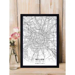 Gallery99 Black & White Boston Map Printed Wall Art-picture-40