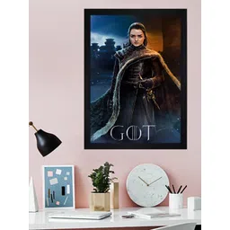 Gallery99 Black Arya Stark Texture Paper Framed Wall Art-picture-15