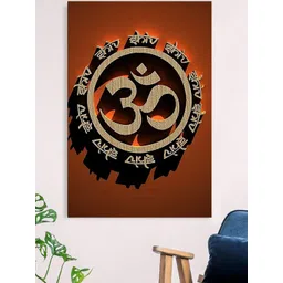 Gallery99 Brown & Beige Om Shiv Chakra Canvas Unframed Painting-picture-22