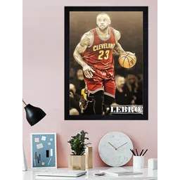 Gallery99 Brown & Red Lebron James Textured Framed Wall Art-picture-40