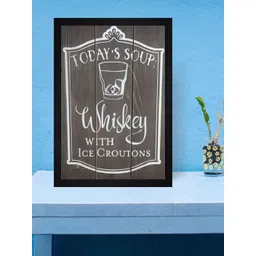 Gallery99 Grey & White Today'S Soup Whiskey With Ice Croutons  Textured Framed Wall Art-picture-22
