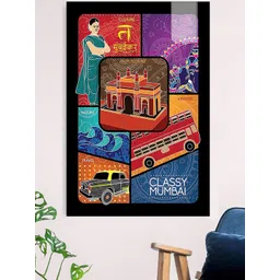 Gallery99 Multicoloured Classy Mumbai Canvas Unframed Painting-picture-34