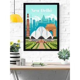 Gallery99 Multicoloured New Delhi Framed Art Wall Print-picture-36