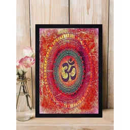 Gallery99 Red Om Mantra Texture Paper Framed Wall Hanging-picture-17