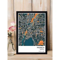 Gallery99 Teal Blue & Orange Coloured Istanbul Ma Printed Wall Art-picture-29