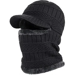 gally Winter Cap & Muffler Set for Men and Women | Knitted Balaclava Hat with Warm Neck Gaiter | Soft Woolen Winter Warmer for Cycling & Outdoor Use | Multicolour, Free Size-picture-47
