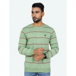 GAME BEGINS Striped Round Neck Fleece Sweatshirt-picture-31