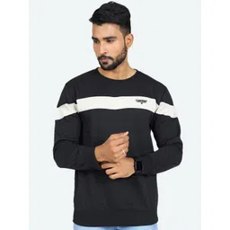 GAME BEGINS Striped Round Neck Long Sleeves Fleece Pullover Sweatshirt-picture-25