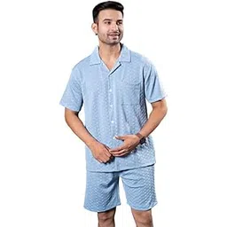 gamepoint Men's Pajamas Set Workout Shirt Pjs Sets with Shorts 2 Piece Soft Half Sleeve Casual Shirts Loungewear Sets-picture-55