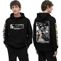 g&g closet Eren Yeager Anime Graphic Hoodie | 100% Cotton Hooded Neck | Attack on Titan Printed Anime Hoodies for Men and Women-picture-46