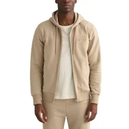 Gant Beige Regular Fit Hooded Sweatshirt-picture-12