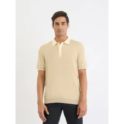 GANT Beige Regular fit Solid Polo T-Shirt-picture-14