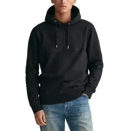 Gant Black Regular Fit Embriodery Hooded Sweatshirt-picture-23