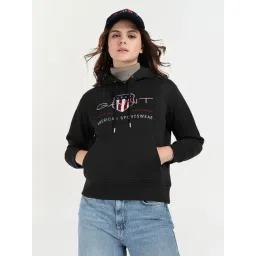 GANT Black Relaxed Fit Hoodie image 1