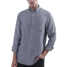 Gant Blue Linen Regular Fit Shirt-picture-45