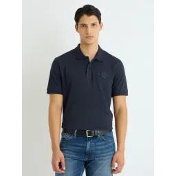 GANT Blue Regular Fit Solid Polo T-Shirt-picture-40