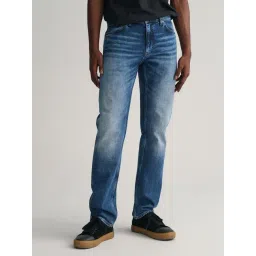 GANT Blue Regular Fit Washed Jeans-picture-18
