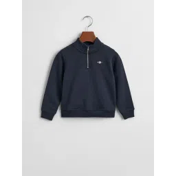 Gant Boys Blue Blended Solid Sweatshirt-picture-22