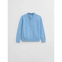 Gant Boys Blue Cotton Solid Sweater-picture-28