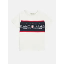 GANT Boys Cream Embroidery T-Shirt-picture-26