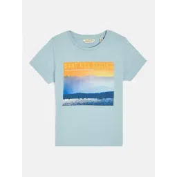 GANT Boys Graphic Printed Blue Round Neck Cotton T-shirt-picture-12