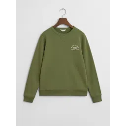 Gant Boys Green Blended Solid Sweatshirt-image-38