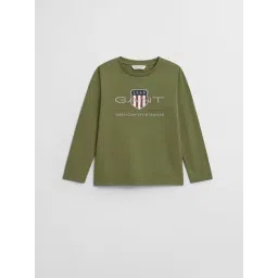 Gant Boys Green Cotton Printed T-Shirt-picture-32