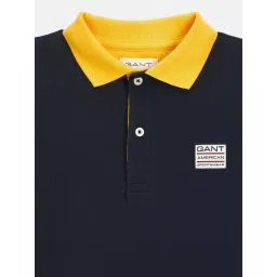 GANT Boys Navy Blue Polo T-Shirt image 3