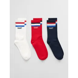 GANT Boys Pack Of 3 Striped Calf-Length Socks-picture-47