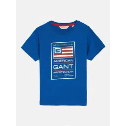 GANT Boys Typography Printed Blue Round Neck Cotton T-shirt-picture-10
