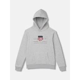 GANT Boys Typography Printed Hooded Cotton Pullover Sweatshirt-picture-27