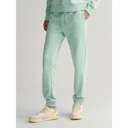 GANT Green Cotton Mid Rise Joggers image 3