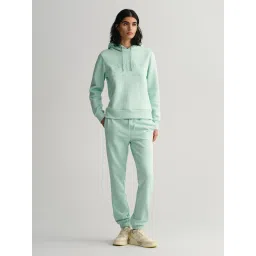 GANT Green Cotton Mid Rise Joggers image 4