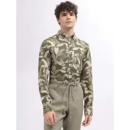 Gant Green Linen Regular Fit Printed Shirt-picture-17