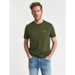 GANT Green Pure Cotton Regular Fit Solid T Shirt-picture-25