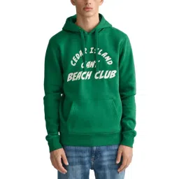 Gant Green Regular Fit Printed Hooded Sweatshirt-picture-36