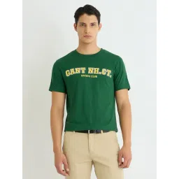 GANT Green Regular Fit Printed T-Shirt-image-36