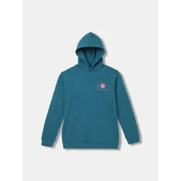 Gant Kids Teal Blue Embroidered Full Sleeves Hoodie-picture-42