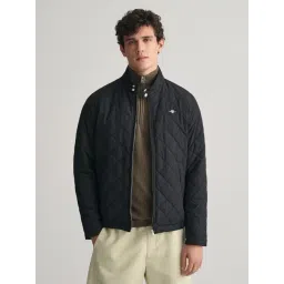 Gant Men Black Stand Collar Full Sleeves Quilted Jacket-picture-42