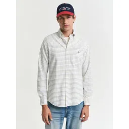 GANT Men Button-Down Classic Oxford Check Cotton Casual Blue Shirt-picture-18