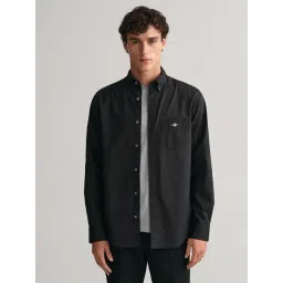 GANT Men Button-Down Collar Classic Poplin Casual Black Shirt-picture-14