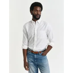 GANT Men Button-Down Garment Dyed Oxford Solid Cotton White Shirt-picture-36