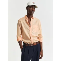 GANT Men Button-Down Regular Sunfaded Voile Casual Orange Shirt-picture-33