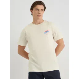 GANT Men Graphic Printed Cream Round Neck Cotton T-shirt-picture-11