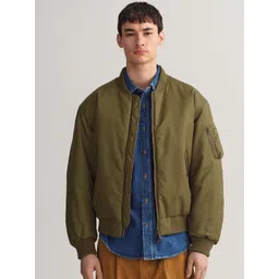 GANT Men Green Checked Bomber Jacket image 1