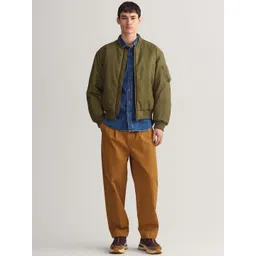 GANT Men Green Checked Bomber Jacket image 3