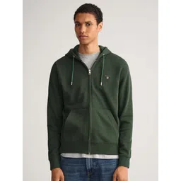 GANT Men Green Solid Regular Fit Sweatshirt-picture-11